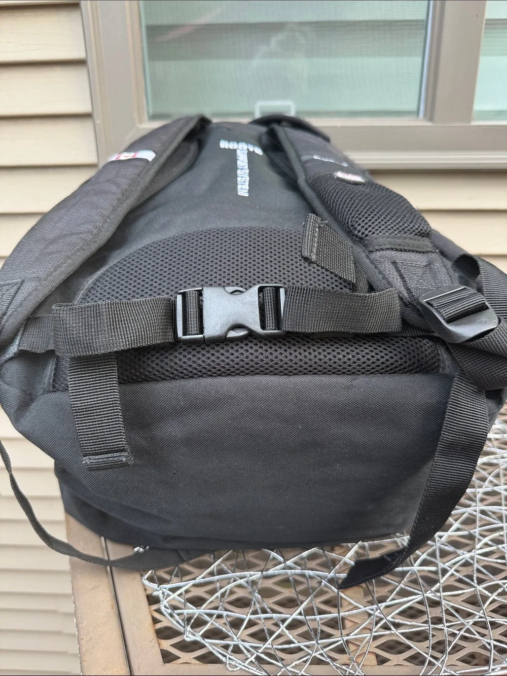 Roots Black and Light Gray Backpack with Yellow Bungee - standard size